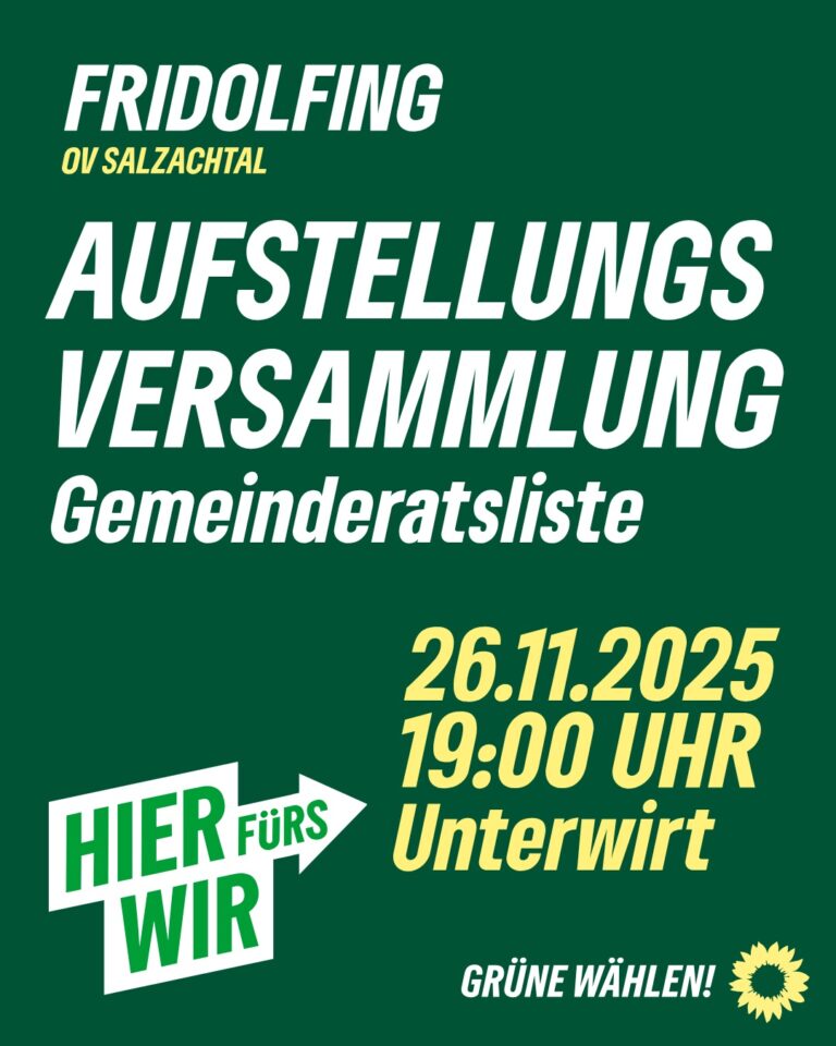 Kommunalwahl 2026     –   Aufstellungsversammlung  Fridolfing